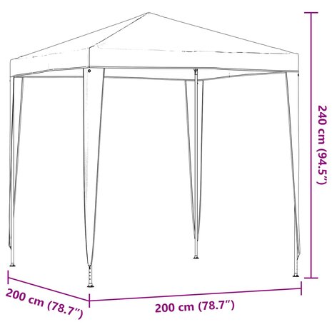 Partytent 200 x 200 x 240 cm Lichtgrijs PE en staal 9