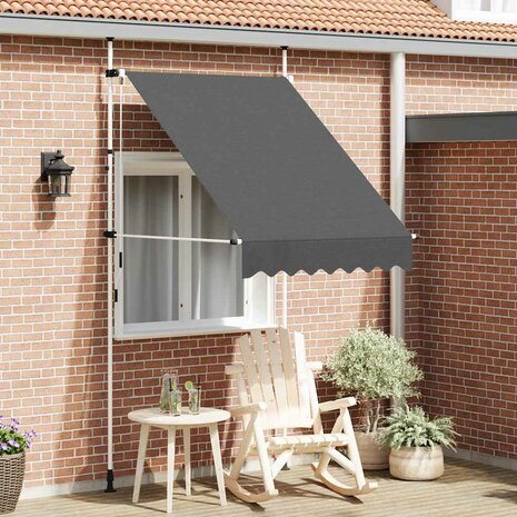 Luifel handmatig uittrekbaar 150 cm antraciet 1