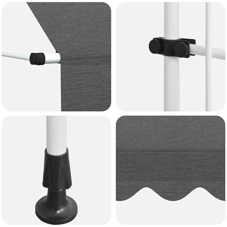Luifel handmatig uittrekbaar 250 cm antraciet 7