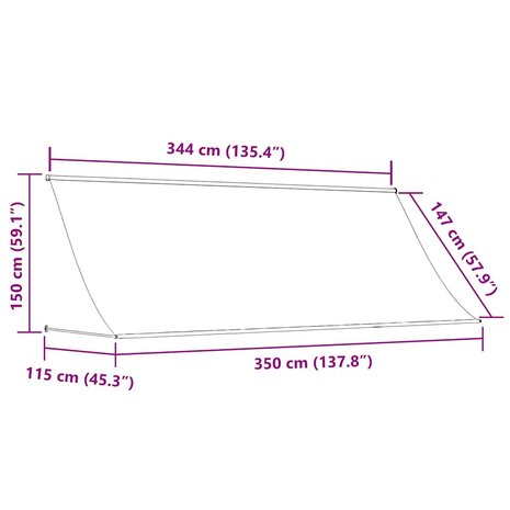 Luifel uittrekbaar 350x150 cm antraciet 8