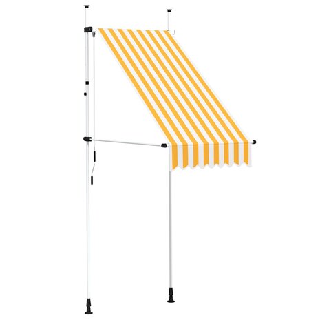 Luifel handmatig uittrekbaar 100 cm oranje en witte strepen 2