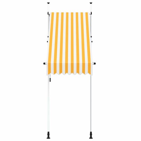 Luifel handmatig uittrekbaar 100 cm oranje en witte strepen 3