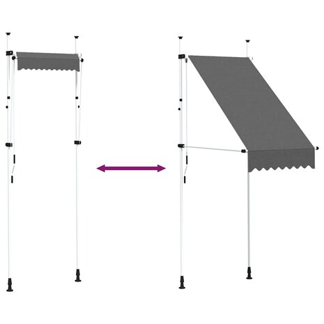 Luifel handmatig uittrekbaar 100 cm antraciet 7