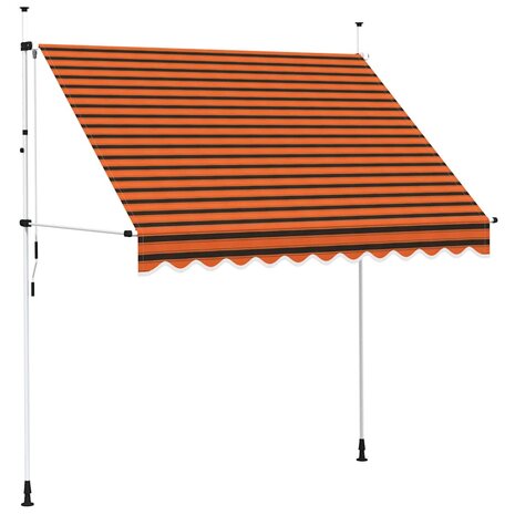 Luifel handmatig uittrekbaar 250 cm oranje en bruin 2