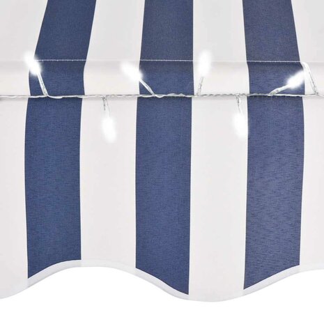 Luifel handmatig uitschuifbaar met LED 200 cm blauw en wit 5