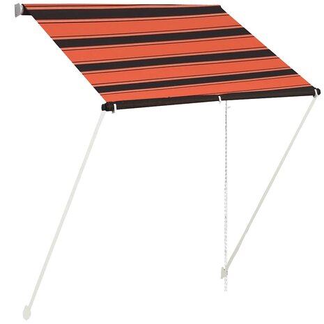 Luifel uittrekbaar 150x150 cm oranje en bruin 2