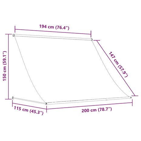 Luifel uittrekbaar 200x150 cm oranje en bruin 8