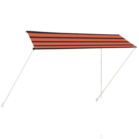 Luifel uittrekbaar 350x150 cm oranje en bruin 2