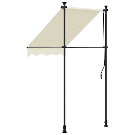 Luifel uittrekbaar 150x150 cm stof en staal cr&egrave;mekleurig 4