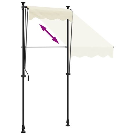 Luifel uittrekbaar 150x150 cm stof en staal cr&egrave;mekleurig 8