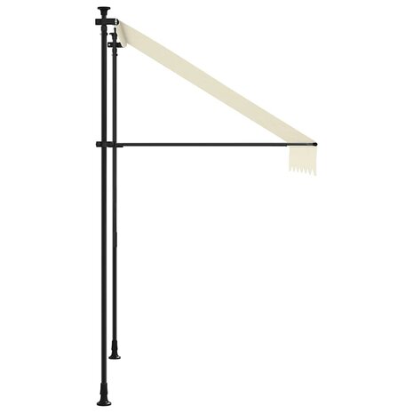 Luifel uittrekbaar 200x115 cm stof en staal cr&egrave;mekleurig 5