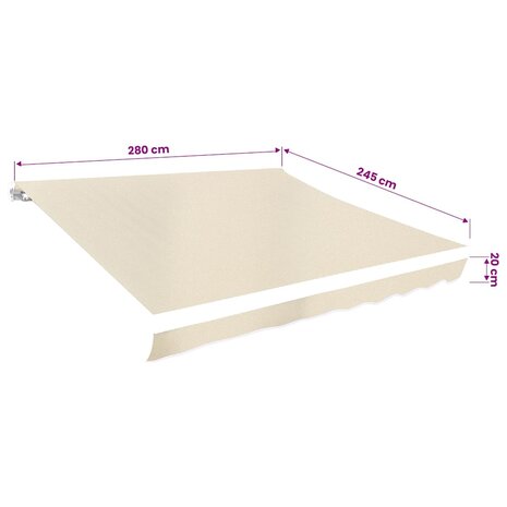 Luifeldoek 3x2,5 m canvas cr&egrave;me 4