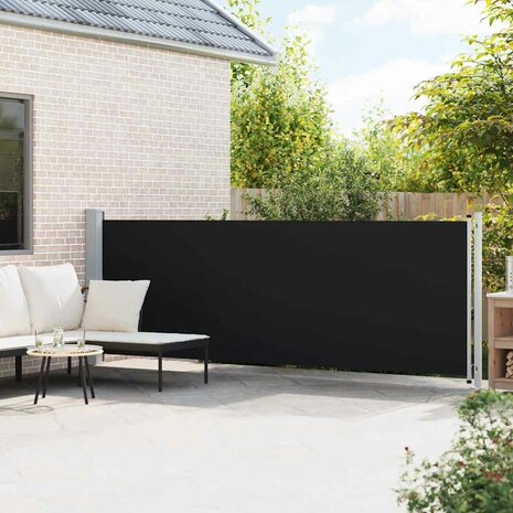 Tuinscherm uittrekbaar 140x600 cm zwart 3