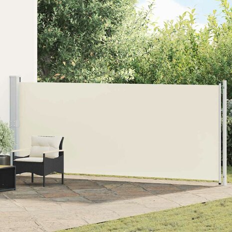 Tuinscherm uittrekbaar 600x160 cm cr&egrave;me 1