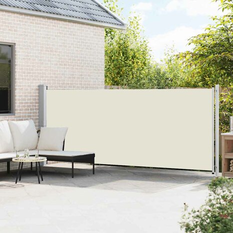 Tuinscherm uittrekbaar 600x160 cm cr&egrave;me 3