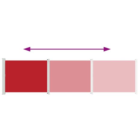 Tuinscherm uittrekbaar 600x160 cm rood 7