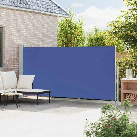Tuinscherm uittrekbaar 180x500 cm blauw 3