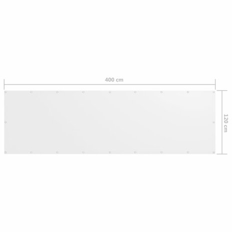 Balkonscherm 120x400 cm oxford stof wit 5