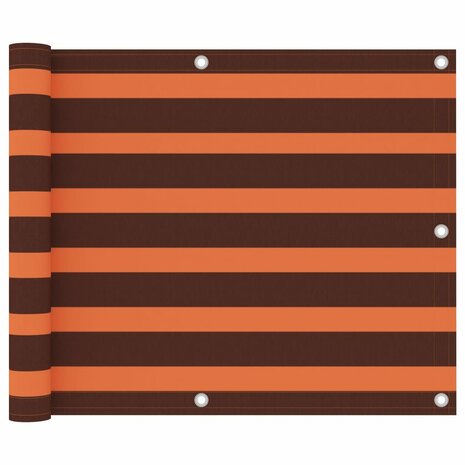 Balkonscherm 75x300 cm oxford stof oranje en bruin 1