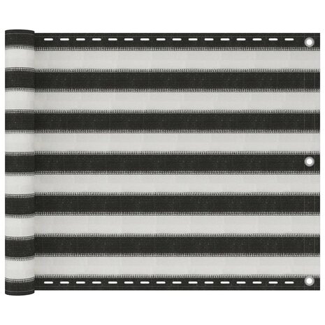 Balkonscherm 75x300 cm HDPE antracietkleurig en wit 1