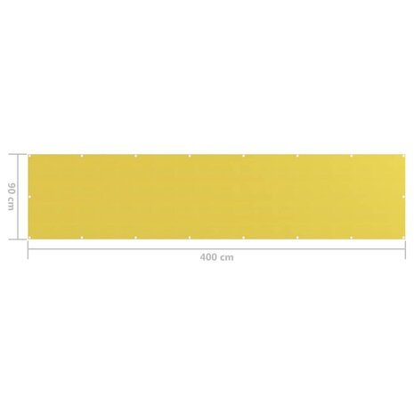 Balkonscherm 90x400 cm HDPE geel 5