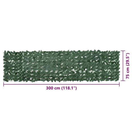 Balkonscherm met donkergroene bladeren 300x75 cm 7