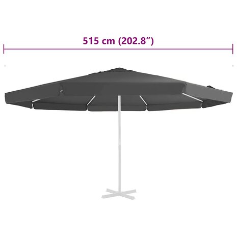 Vervangingsdoek voor parasol 515 cm antracietkleurig 5