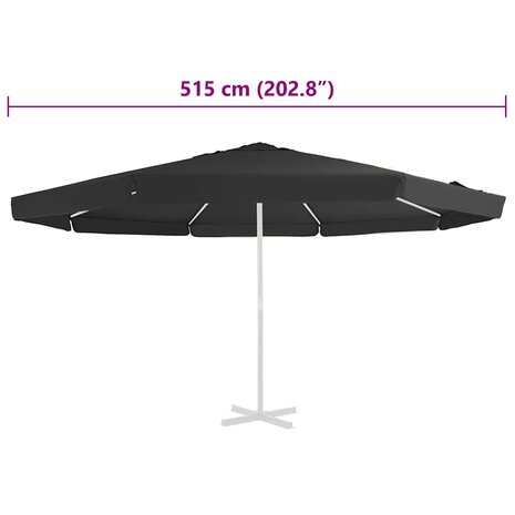 Vervangingsdoek voor parasol 515 cm zwart 5