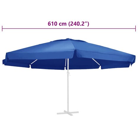 Vervangingsdoek voor parasol 610 cm azuurblauw 5