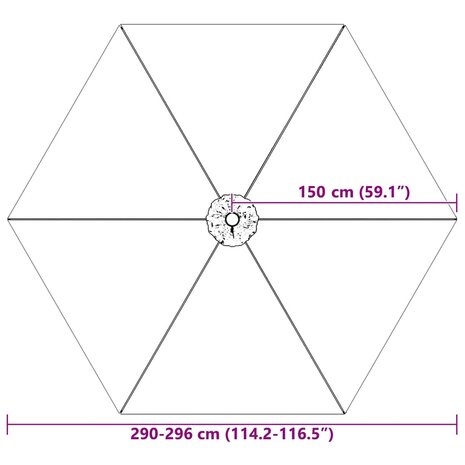 Vervangingsdoek voor parasol 300 cm wit 8