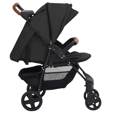 Kinderwagen 3-in-1 staal antracietkleurig 5