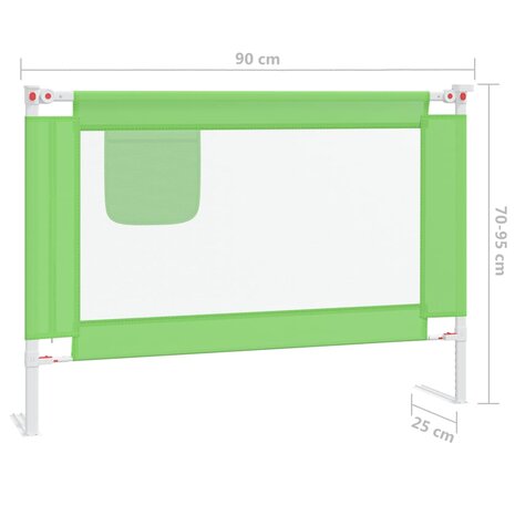 Bedhekje peuter 90x25 cm stof groen 8