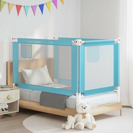 Bedhekje peuter 140x25 cm stof blauw 1