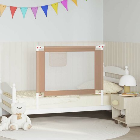 Bedhekje peuter 100x25 cm stof taupe 1