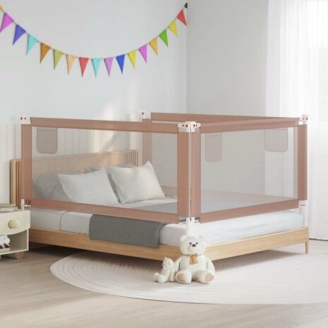 Bedhekje peuter 190x25 cm stof taupe 1