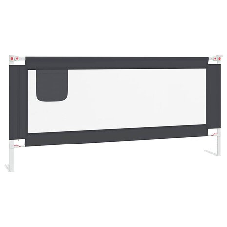 Bedhekje peuter 200x25 cm stof donkergrijs 2