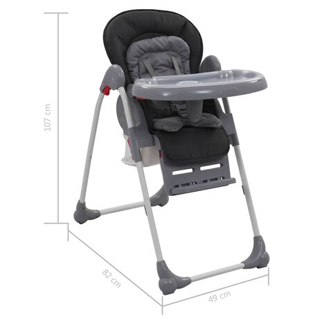 Kinderstoel hoog grijs 12