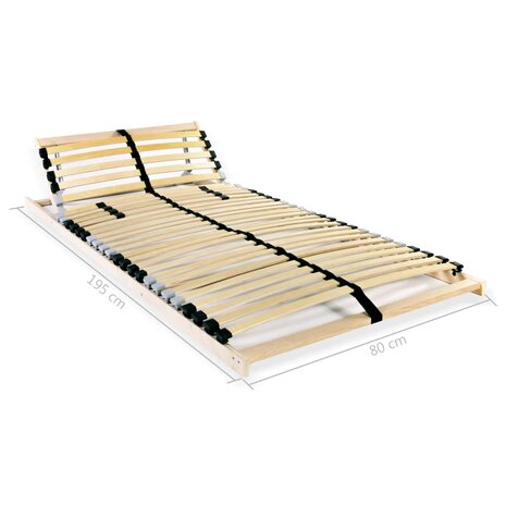 Lattenbodems 2 st met 28 latten 7 zones 80x200 cm 7