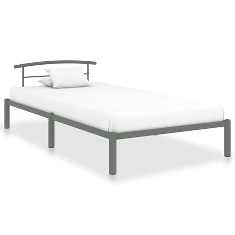 Bedframe metaal grijs 90x200 cm 1