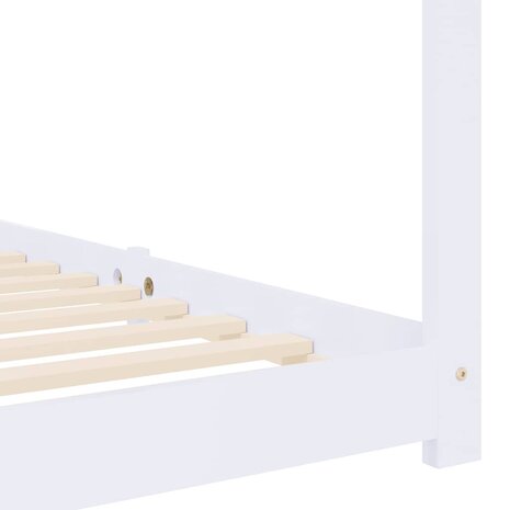 Kinderbedframe massief grenenhout wit 70x140 cm 7