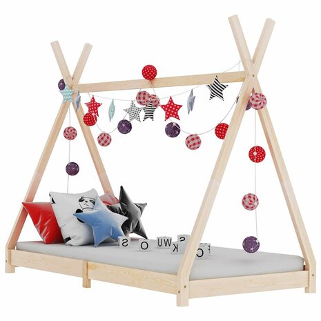 Kinderbedframe massief grenenhout 90x200 cm 1