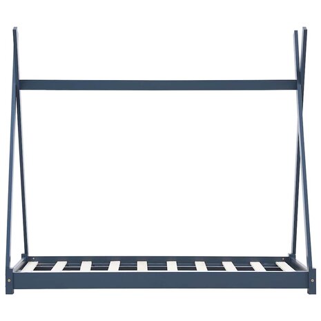 Kinderbedframe massief grenenhout grijs 90x200 cm 3