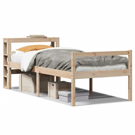 Seniorenbed met hoofdbord massief grenenhout 75x190 cm 2