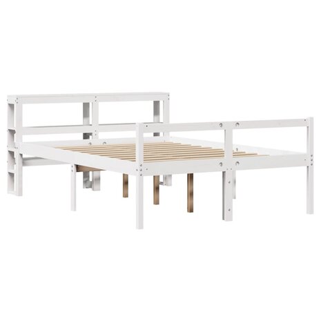 Seniorenbed met hoofdbord massief grenenhout wit 120x190 cm 3