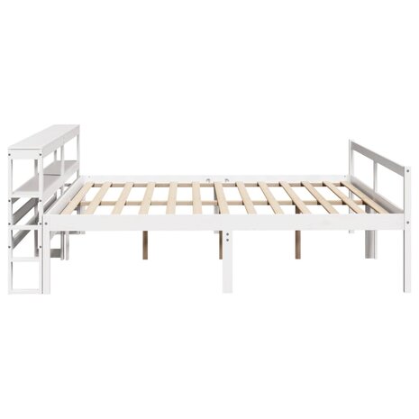 Seniorenbed met hoofdbord massief grenenhout wit 200x200 cm 8