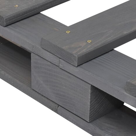 Bedframe pallet massief grenenhout grijs 90x200 cm 5