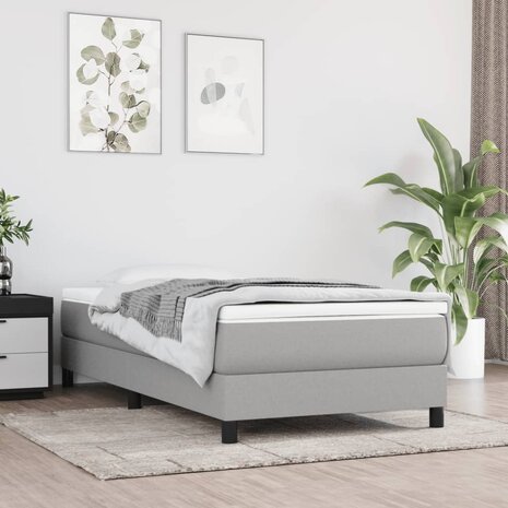 Boxspring bed 80x200 cm stof lichtgrijs 1