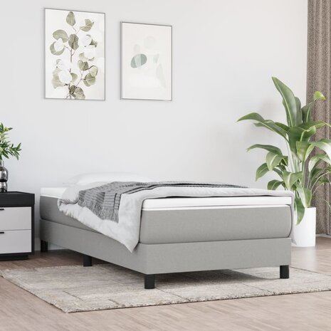 Boxspring bed 90x190 cm stof lichtgrijs 1