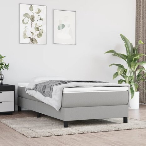 Boxspring bed 100x200 cm stof lichtgrijs 1