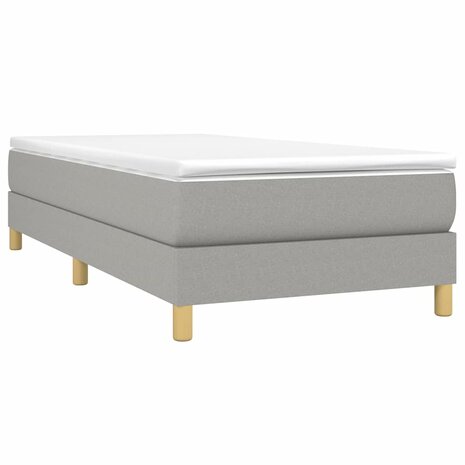 Boxspring bed 80x200 cm stof lichtgrijs 3